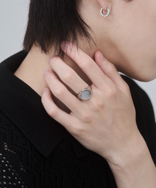WYZ surgical stainless(ダブリューワイジィーサージカルステンレス)の「【 金属アレルギー対応 】印台リング サージカルステンレス(リング・メンズ・シルバー/ゴールド/ブラック・20号/18号/16号)」の22枚目の写真