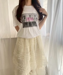 モノクロ×英字半袖Tシャツ