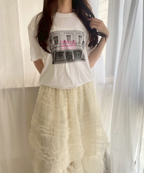 cuorequal(クオレコール)の「モノクロ×英字半袖Tシャツ(Tシャツ/カットソー・レディース・B/A・MEDIUM)」の2枚目の写真