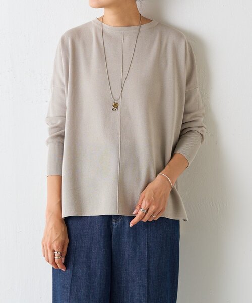 BEARDSLEY(ビアズリー)の「サラットプルオーバー(ニット/セーター・レディース・ローズ/ダークグレー/ベージュ/ライトグレー・FREE)」の18枚目の写真