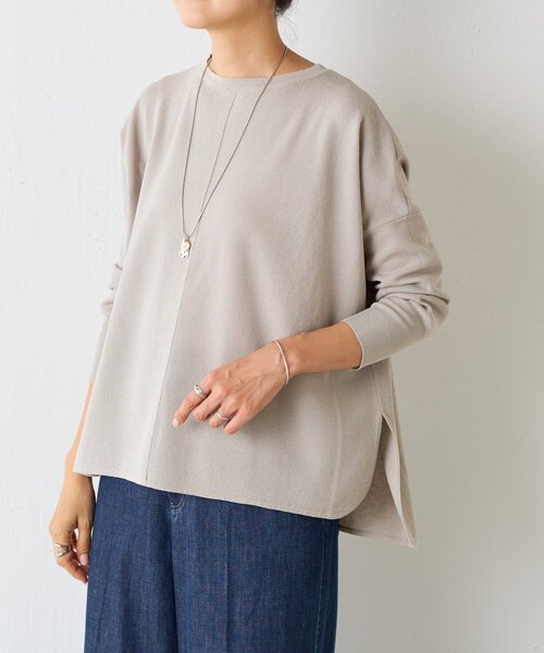 BEARDSLEY(ビアズリー)の「サラットプルオーバー(ニット/セーター・レディース・ローズ/ダークグレー/ベージュ/ライトグレー・FREE)」の19枚目の写真