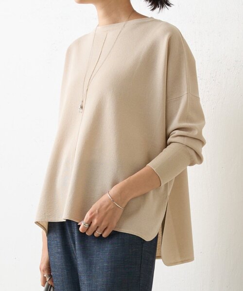 BEARDSLEY(ビアズリー)の「サラットプルオーバー(ニット/セーター・レディース・ローズ/ダークグレー/ベージュ/ライトグレー・FREE)」の5枚目の写真