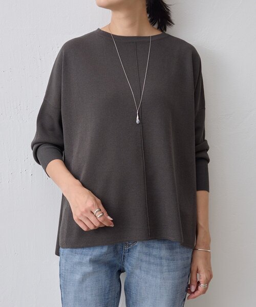 BEARDSLEY(ビアズリー)の「サラットプルオーバー(ニット/セーター・レディース・ローズ/ダークグレー/ベージュ/ライトグレー・FREE)」の6枚目の写真