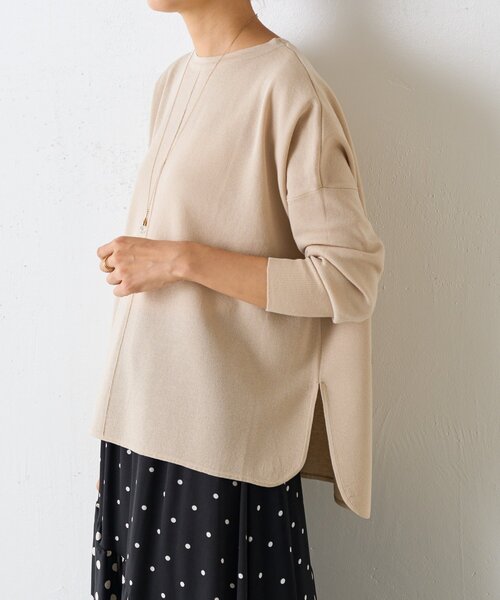 BEARDSLEY(ビアズリー)の「サラットプルオーバー(ニット/セーター・レディース・ローズ/ダークグレー/ベージュ/ライトグレー・FREE)」の7枚目の写真