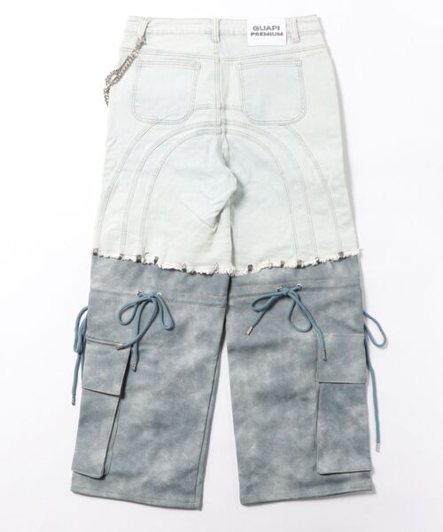 GUAPI グアピ デニム ダメージデニム パンツ バイカラー34 GUAPI / AQUA CONVERTIBLE BLUE DENIM | PLUG