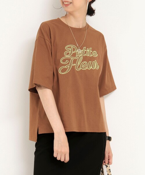 fredy couleur（フレディクルール）の「刺繍ロゴTシャツ（Tシャツ/カットソー・レディース・イエロー/ブラウン/ベビーピンク・38）」の14枚目の写真