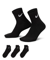 NIKE(iCL)̃iCL GufC CgEFCg g[jO AN \bNX (3) / Nike Everyday Lightweight Training Ankle Socks (3 Pairs) SX7677-010 Black(\bNX/C)