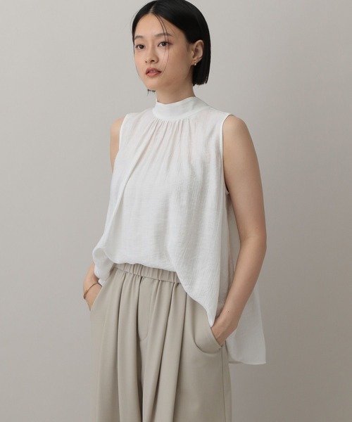 A part by（アパートバイ）の「ボウタイブラウスノースリーブ（Tシャツ/カットソー・レディース・ブラック/アイボリー/ライトオレンジ系5・FREE）」の21枚目の写真