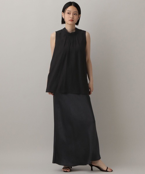 A part by（アパートバイ）の「ボウタイブラウスノースリーブ（Tシャツ/カットソー・レディース・ブラック/アイボリー/ライトオレンジ系5・FREE）」の9枚目の写真