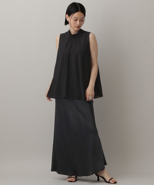 A part by（アパートバイ）の「ボウタイブラウスノースリーブ（Tシャツ/カットソー・レディース・ブラック/アイボリー/ライトオレンジ系5・FREE）」の10枚目の写真