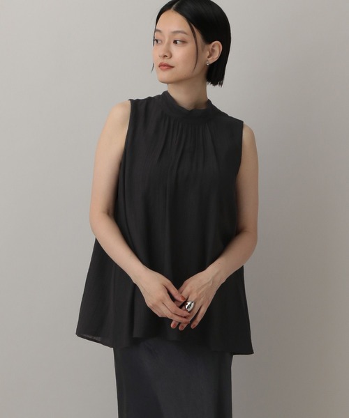 A part by（アパートバイ）の「ボウタイブラウスノースリーブ（Tシャツ/カットソー・レディース・ブラック/アイボリー/ライトオレンジ系5・FREE）」の13枚目の写真