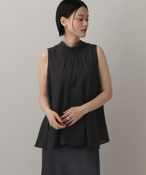 A part by（アパートバイ）の「ボウタイブラウスノースリーブ（Tシャツ/カットソー・レディース・ブラック/アイボリー/ライトオレンジ系5・FREE）」の12枚目の写真