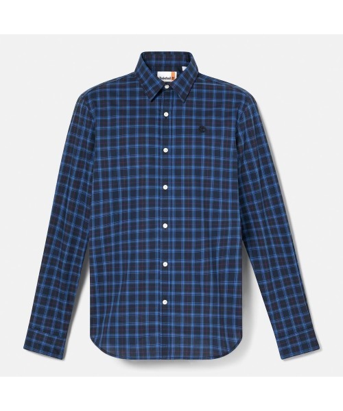 Timberland（ティンバーランド）の「ポプリン チェック シャツ メンズ（シャツ/ブラウス・メンズ・ダークブルー・LARGE/MEDIUM/SMALL/X-LARGE/X-SMALL/XX-LARGE）」の4枚目の写真