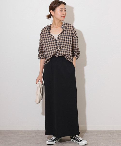 JOURNAL STANDARD relume（ジャーナルスタンダード　レリューム）の「《一部WEB追加8 / 新色》スウェットマキシスカート（スカート・レディース・グレー/ブラウン/ブラック系その他・FREE）」の4枚目の写真