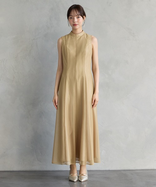 AIMER(エメ)の「シアーチェックレースプチハイネックノースリーブパーティードレス 結婚式 お呼ばれ ドレス 20代 30代(ドレス・レディース・ブラック/ブラウン/マスタード/オフホワイト/イエロー/ダルブルー系・MEDIUM/LARGE)」の20枚目の写真