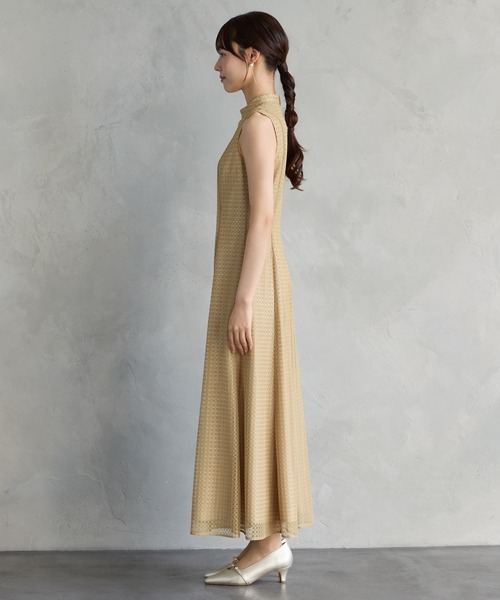 AIMER(エメ)の「シアーチェックレースプチハイネックノースリーブパーティードレス 結婚式 お呼ばれ ドレス 20代 30代(ドレス・レディース・ブラック/ブラウン/マスタード/オフホワイト/イエロー/ダルブルー系・MEDIUM/LARGE)」の21枚目の写真