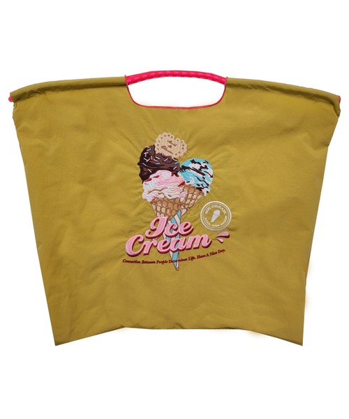 Ball&Chain(ボールアンドチェーン)の「Ball&Chain(ボールアンドチェーン) New icecreamⅡ/Lサイズ(エコバッグ/サブバッグ・レディース・グレー/イエロー/ピンク・F)」の11枚目の写真