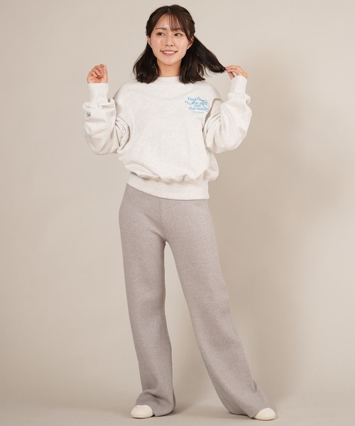 ムラサキスポーツ(ムラサキスポーツ)の「RIKKA FEMME/リッカファム スウェット ワンポイント刺繍 クルーネックトレーナー RF25FW16(スウェット・レディース・ヘザーグレー/モカ・FREE)」の8枚目の写真