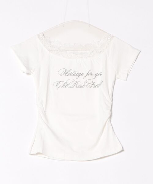 CERCA(チェルカ)の「Nia(ニア)/【レースタイ付き】オフショルダー レースドッキングカットソー Tシャツ(Tシャツ/カットソー・レディース・グレー/ホワイト・SMALL/MEDIUM)」の16枚目の写真