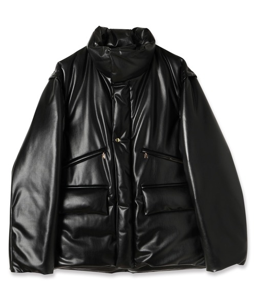 Faux Leather Removable Sleeve Down Jacket（ダウンジャケット/コート