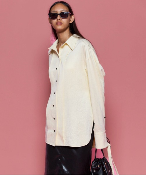 2way Satin Oversized Shirt/2WAYサテンオーバーシャツ（シャツ