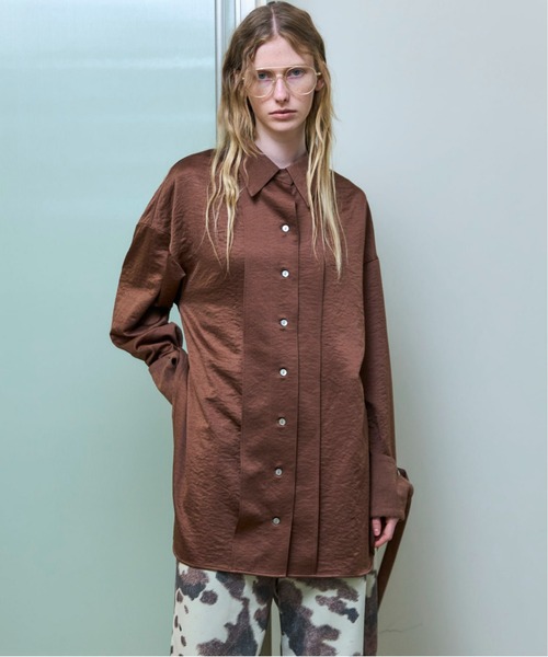 2way Satin Oversized Shirt/2WAYサテンオーバーシャツ（シャツ