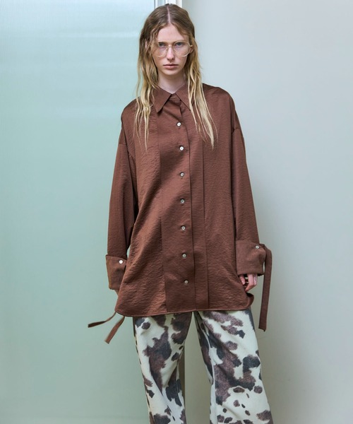 2way Satin Oversized Shirt/2WAYサテンオーバーシャツ（シャツ