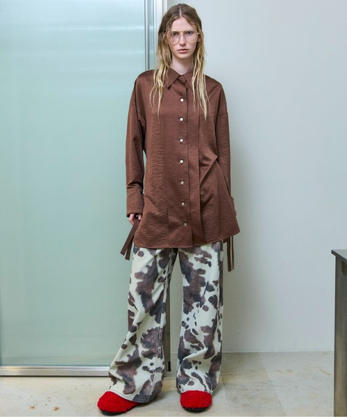 2way Satin Oversized Shirt/2WAYサテンオーバーシャツ（シャツ