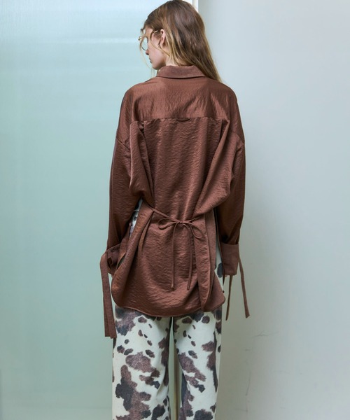 2way Satin Oversized Shirt/2WAYサテンオーバーシャツ（シャツ