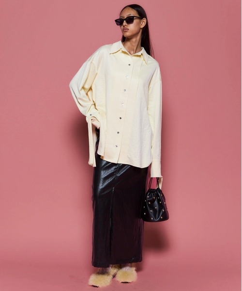2way Satin Oversized Shirt/2WAYサテンオーバーシャツ（シャツ