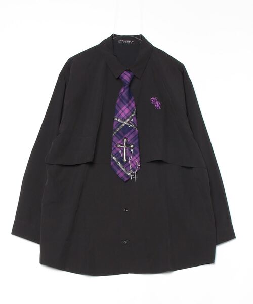 TRAVAS TOKYO（トラバス トウキョウ）の「『TRAVAS TOKYO/トラバス トーキョー』パンクスネクタイシャツ（シャツ/ブラウス・レディース・ブラック/ホワイト・FREE）」の6枚目の写真
