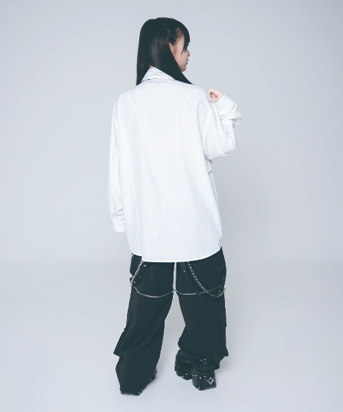 TRAVAS TOKYO（トラバス トウキョウ）の「『TRAVAS TOKYO/トラバス トーキョー』パンクスネクタイシャツ（シャツ/ブラウス・レディース・ブラック/ホワイト・FREE）」の7枚目の写真