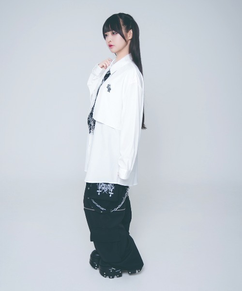 TRAVAS TOKYO（トラバス トウキョウ）の「『TRAVAS TOKYO/トラバス トーキョー』パンクスネクタイシャツ（シャツ/ブラウス・レディース・ブラック/ホワイト・FREE）」の8枚目の写真