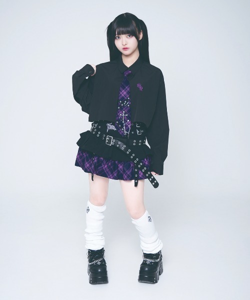 TRAVAS TOKYO（トラバス トウキョウ）の「『TRAVAS TOKYO/トラバス トーキョー』パンクスネクタイシャツ（シャツ/ブラウス・レディース・ブラック/ホワイト・FREE）」の14枚目の写真