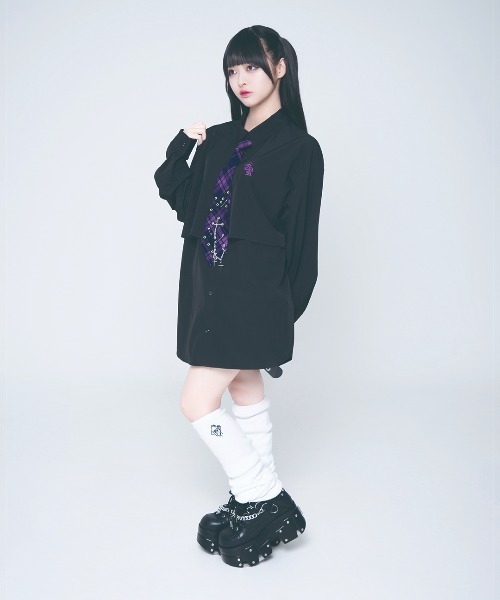 TRAVAS TOKYO（トラバス トウキョウ）の「『TRAVAS TOKYO/トラバス トーキョー』パンクスネクタイシャツ（シャツ/ブラウス・レディース・ブラック/ホワイト・FREE）」の12枚目の写真