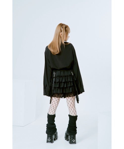 TRAVAS TOKYO（トラバス トウキョウ）の「『TRAVAS TOKYO/トラバス トーキョー』パンクスネクタイシャツ（シャツ/ブラウス・レディース・ブラック/ホワイト・FREE）」の18枚目の写真