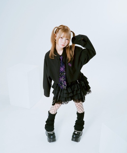 TRAVAS TOKYO（トラバス トウキョウ）の「『TRAVAS TOKYO/トラバス トーキョー』パンクスネクタイシャツ（シャツ/ブラウス・レディース・ブラック/ホワイト・FREE）」の19枚目の写真