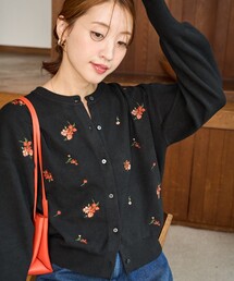 レディースのカーディガン/ボレロ（花柄・ボタニカル柄）ファッション