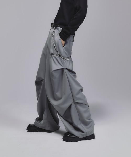 welise（ウェライズ）の「welise×犬飼京 -ephemeral- グレイスフルヘビーTR 3Dタックワイドフレアスラックス（スラックス・メンズ・グレー/チャコールグレー/ブラック・S/M/L）」の11枚目の写真