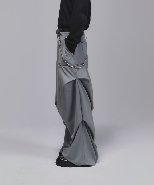 welise（ウェライズ）の「welise×犬飼京 -ephemeral- グレイスフルヘビーTR 3Dタックワイドフレアスラックス（スラックス・メンズ・グレー/チャコールグレー/ブラック・S/M/L）」の12枚目の写真