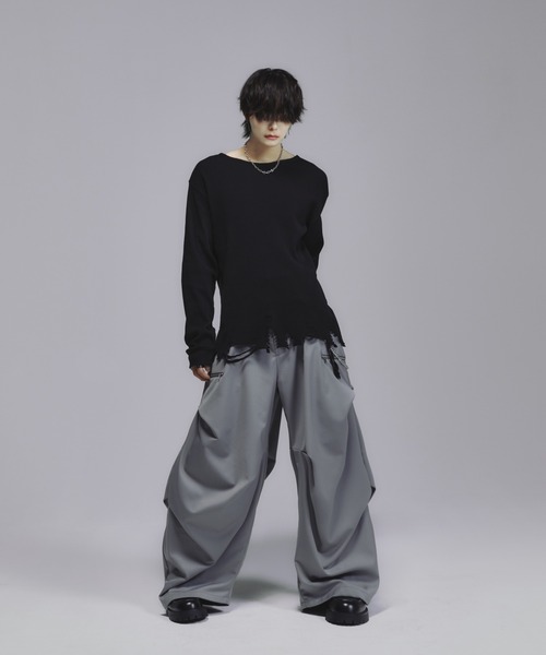 welise（ウェライズ）の「welise×犬飼京 -ephemeral- グレイスフルヘビーTR 3Dタックワイドフレアスラックス（スラックス・メンズ・グレー/チャコールグレー/ブラック・S/M/L）」の14枚目の写真