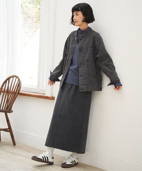 LBC（エルビーシー）の「【選べるセットアップ】LBCステッチナロースカート（スカート・レディース・エメラルド/ネイビー/ブラック・M/L）」の2枚目の写真