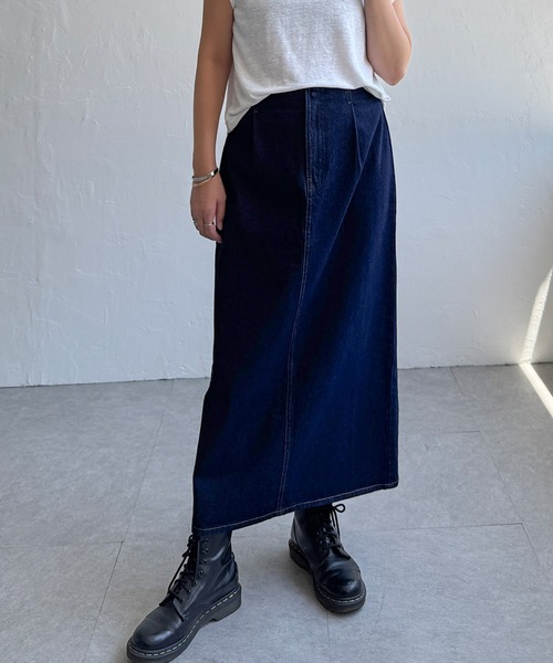 LBC（エルビーシー）の「【選べるセットアップ】LBCステッチナロースカート（スカート・レディース・エメラルド/ネイビー/ブラック・M/L）」の12枚目の写真