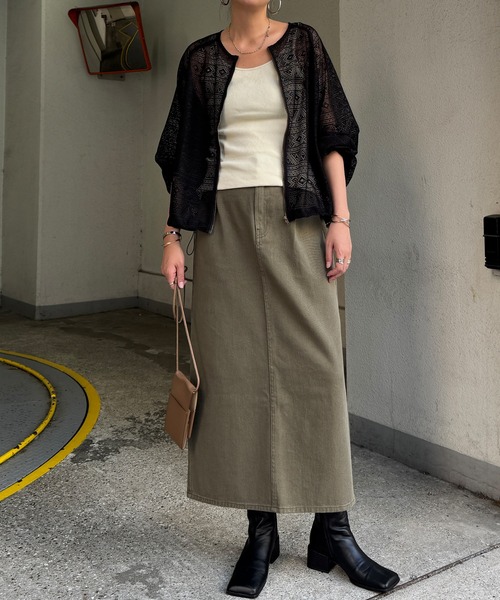 LBC（エルビーシー）の「【選べるセットアップ】LBCステッチナロースカート（スカート・レディース・エメラルド/ネイビー/ブラック・M/L）」の18枚目の写真