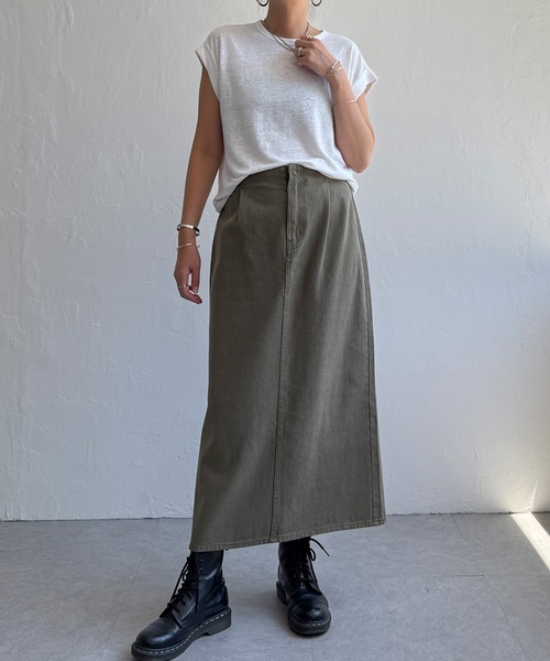 LBC（エルビーシー）の「【選べるセットアップ】LBCステッチナロースカート（スカート・レディース・エメラルド/ネイビー/ブラック・M/L）」の10枚目の写真