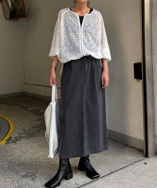 LBC（エルビーシー）の「【選べるセットアップ】LBCステッチナロースカート（スカート・レディース・エメラルド/ネイビー/ブラック・M/L）」の17枚目の写真