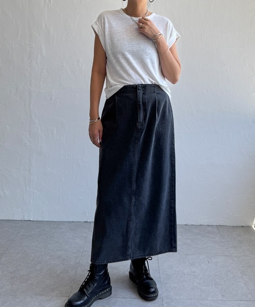 LBC（エルビーシー）の「【選べるセットアップ】LBCステッチナロースカート（スカート・レディース・エメラルド/ネイビー/ブラック・M/L）」の11枚目の写真