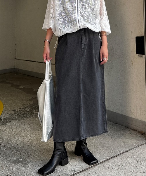 LBC（エルビーシー）の「【選べるセットアップ】LBCステッチナロースカート（スカート・レディース・エメラルド/ネイビー/ブラック・M/L）」の16枚目の写真