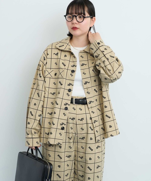 I am I in fact...(アイアムアイインファクト)の「●BLOCK TILE CHECK シャツ(シャツ/ブラウス・レディース・ベージュ/ブラック・FREE)」の12枚目の写真