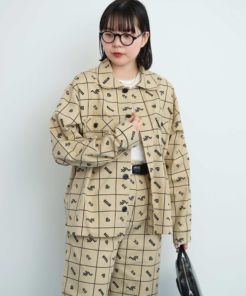 I am I in fact...(アイアムアイインファクト)の「●BLOCK TILE CHECK シャツ(シャツ/ブラウス・レディース・ベージュ/ブラック・FREE)」の13枚目の写真